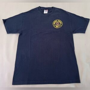 Vintage United States Navy T-Shirt Men’s Sz L Blue American Flag Y2K Made In USA
